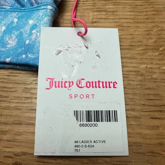 Juicy Couture NWT Twist back removable pads vneck sports bra Aurora Print sz M - Picture 10 of 12